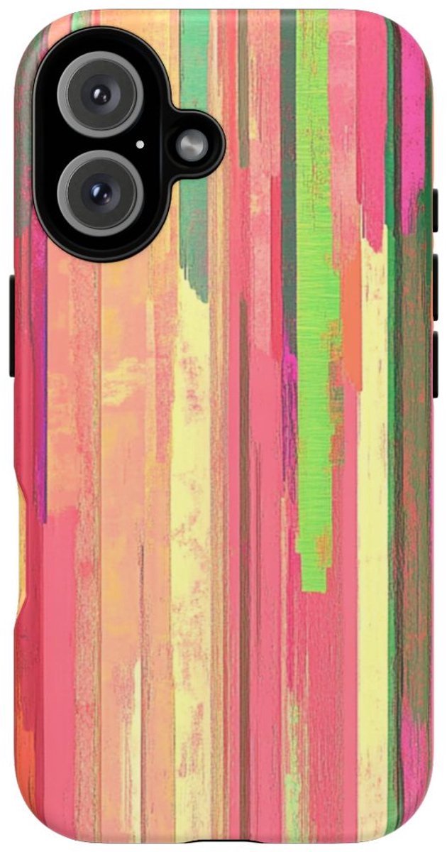 Levendige Verticale Strepen Abstracte Kunst – Telefoonhoesje Geschikt voor iPhone 16