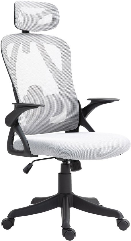 DoChair Bureaustoel, ergonomisch met 3D lendensteun, kantelfunctie, in hoogte verstelbare bureaustoel, ademende mesh-stoel, kantoorstoel, 150 kg, zwart