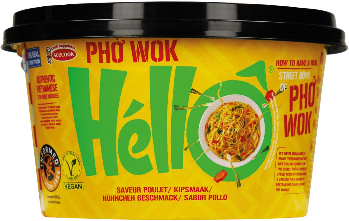 Hello Instant Noedels Pho Wok Kip 12 x 76 g
