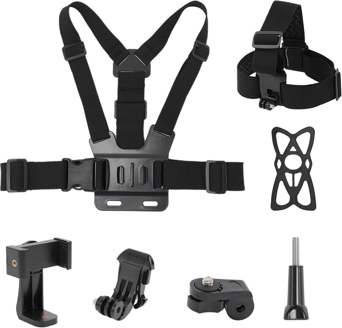 Universele Chest Strap - Borstband voor Mobiele Telefoon / Telefoonhouder voor Hardlopen - Universeel - Zwart
