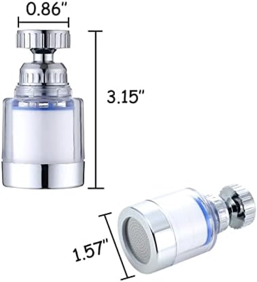 Filtre à Eau Robinet MYLERCT - 2 Cartouches PP - Rotatif 360° - Anti-Calcaire - Universal
