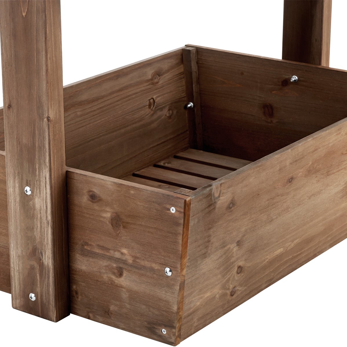 tectake® Verticale Tuin Flora - Met 5 Plantenbakken voor Bloemen, Kruiden of Groenten - Bruin - 81 x 52 x 180 cm - Kweekbak voor Moestuin - Kantelbare Bloembakken van Gelakt Dennenhout - Inclusief Vliesdoek/Worteldoek - Weerbestendig en Stabiel – foto 4