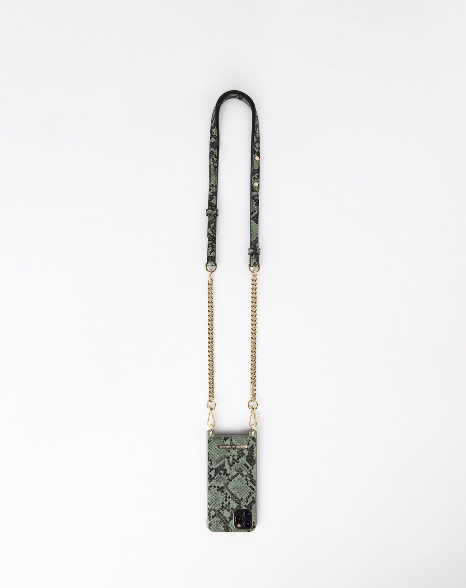 iDeal of Sweden Phone Necklace Case voor iPhone 11 Pro/XS/X Khaki Python