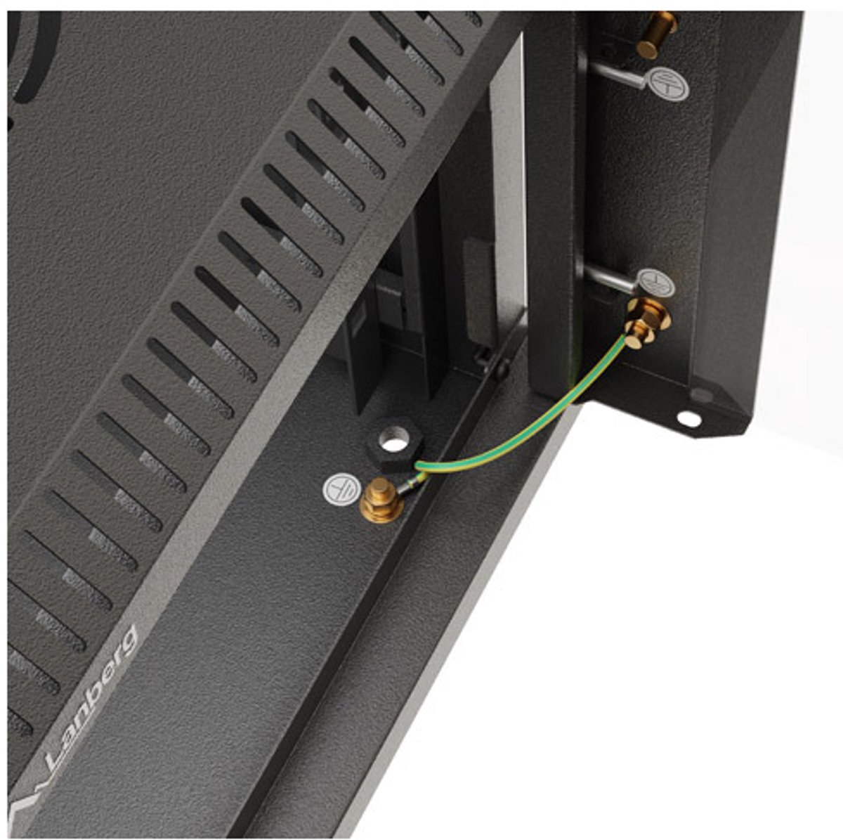 Image of Lanberg - 10 Inch Wandrack - 4U - 300 x 300 mm - Zwart - Glazen Deur - Zelfmontage Rackkast