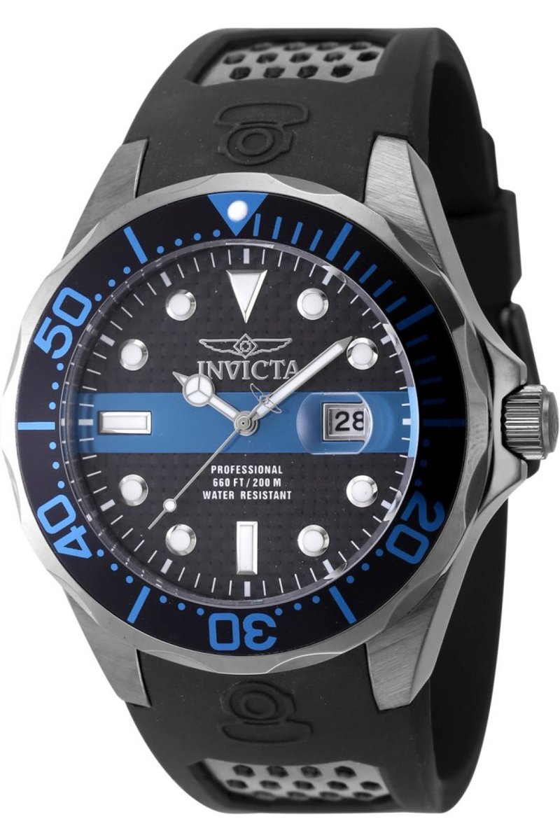 Invicta Pro Diver 14838 Heren Horloge - Waterdicht - Analoog - Quartz Uurwerk - Roestvrij Staal met zwarte Wijzerplaat - 47mm
