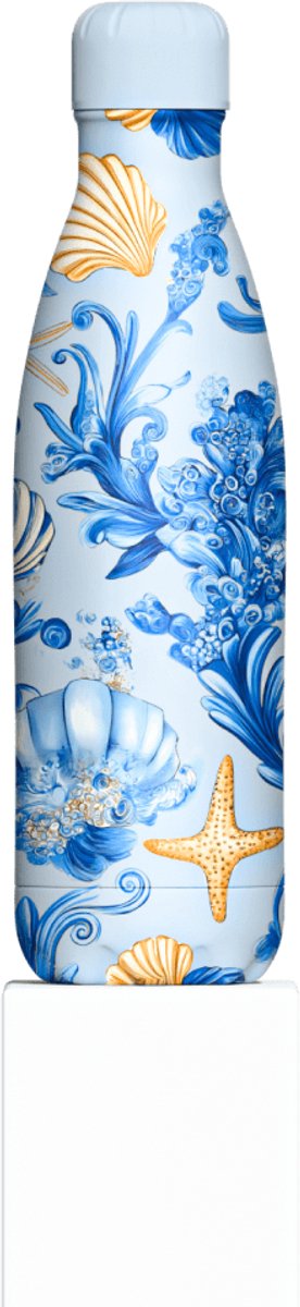 IZY Drinkfles - Sicillië - Blue Marina - Inclusief donatie - Waterfles - Thermosbeker - RVS - 12 uur lang warm - 500 ml