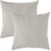 Ensemble de coussins décoratifs Sleepling 40 x 40 cm | 2 pièces | coussins en tissu d'ameublement robuste aspect corde | coussins pour canapé, divan, lit, terrasse ou balcon | Fabriqué dans l'UE | lavable à 30 degrés | beige