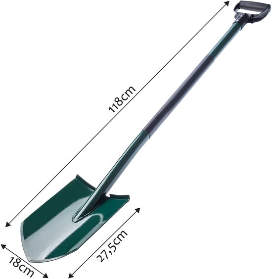 KADAX Spade, tuinspade om te graven, tuinschep met ergonomische steel, schep van metaal, grafschep voor tuin, schip, tuinspade, grafschep (punt, D-greep) van Merkloos	 — afbeelding 5