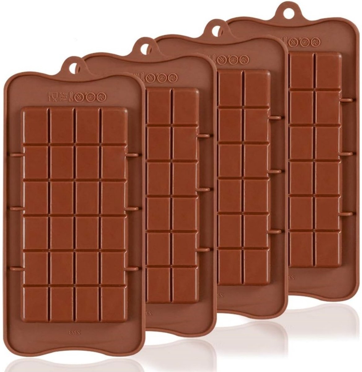 EXCITAT Chocolade mallen - Chocoladevormen - Chocolade mallen siliconen - Antiaanbaklaag - 4 stuks