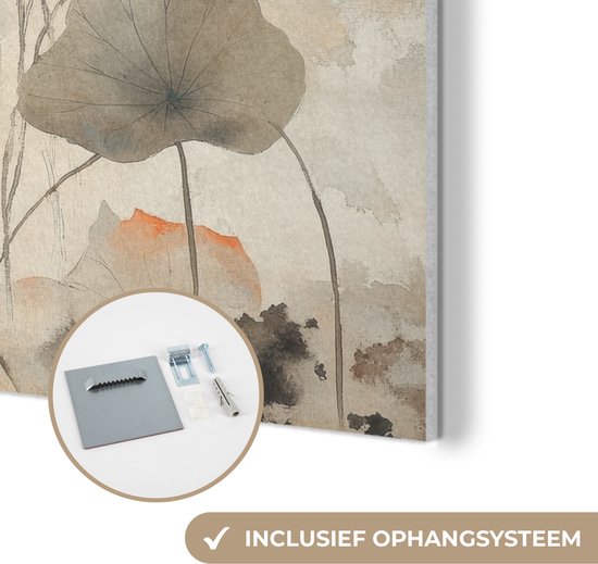 Panneau mural acoustique 50x70 cm - Peinture en Feutre Fleurs - Japandi - Wabi sabi - Panneaux acoustiques - Décoration murale insonorisante - Isolation phonique salon - Décoration murale panneaux sonores