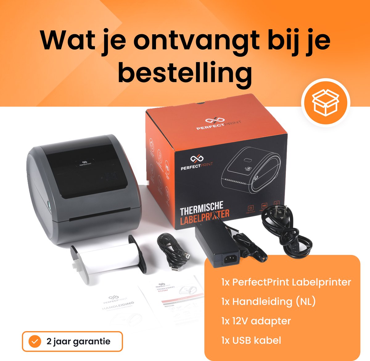 PerfectPrint Labelprinter - Labelmaker - Thermische Printer - Labelprinters - USB & Bluetooth Verbinding - Verzendlabel Printer PostNL & DHL + verzendetiketten — afbeelding 7