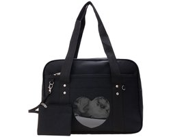Kawaii Japanse schooltas schattige handtas grote schouder anime hartvormige portemonnee