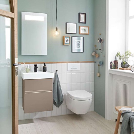 Lavabo 550x440 mm, avec trop-plein, trou de robinetterie, CeramicPlus, blanc alpin