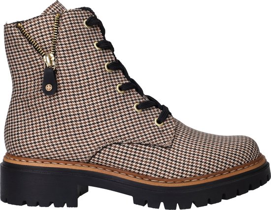 Rieker dames veterboot - Beige multi - Maat 39