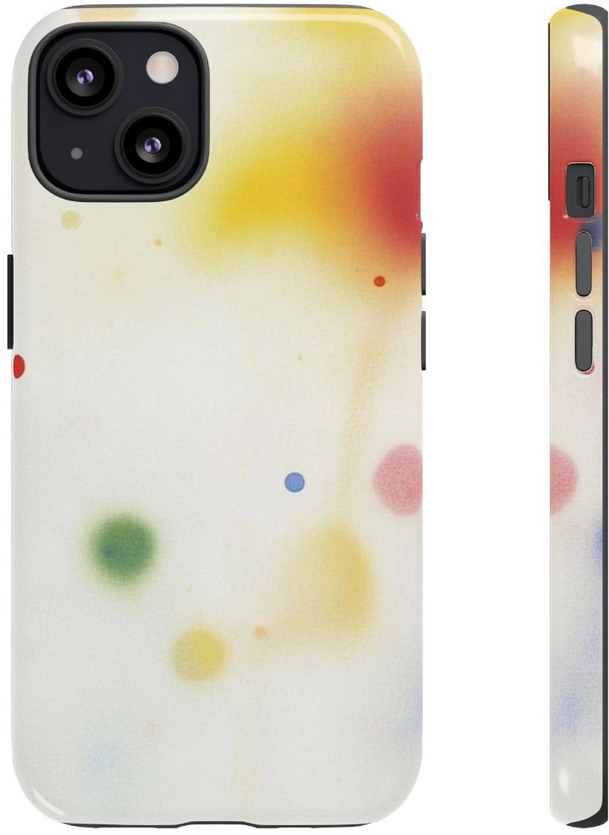 Kleurrijke Abstracte Vervage Stippen – Telefoonhoesje Geschikt voor iPhone 13