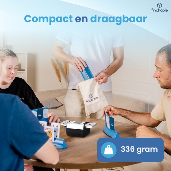 Finchable® Kaartenschudmachine - Schudmachine voor Speelkaarten - Kaartschudder met 2 Standen - Oplaadbaar