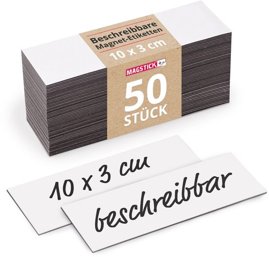 72 stuks magneetstrips, beschrijfbaar, 80 x 30 mm, magneetborden om te