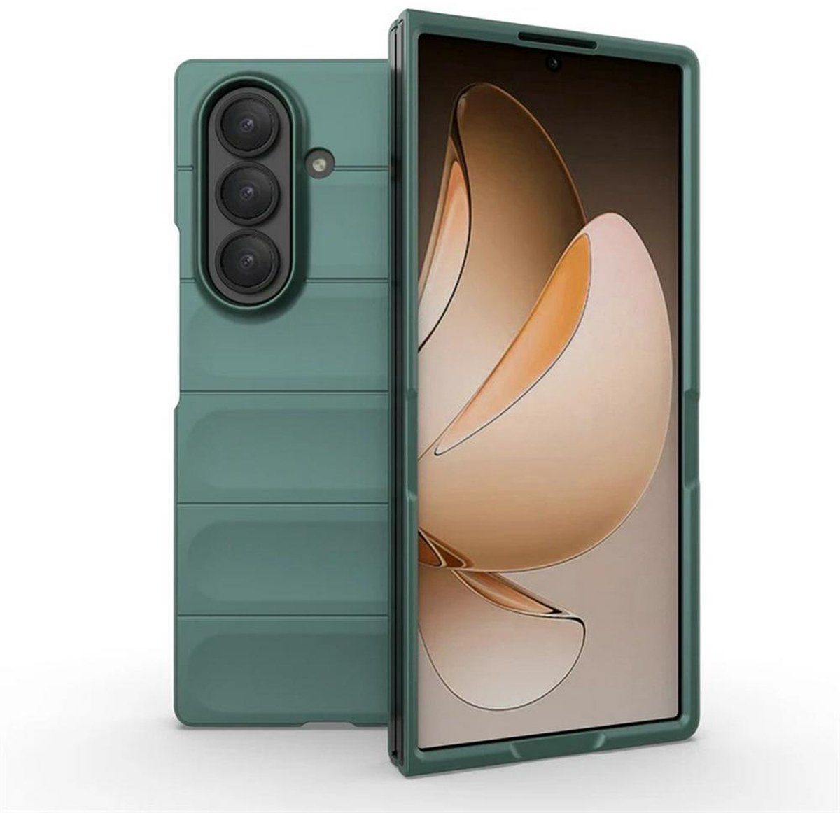 MobyDefend Hoesje - Geschikt voor Samsung Galaxy Z Fold 7 - TPU Gripcase - Groen