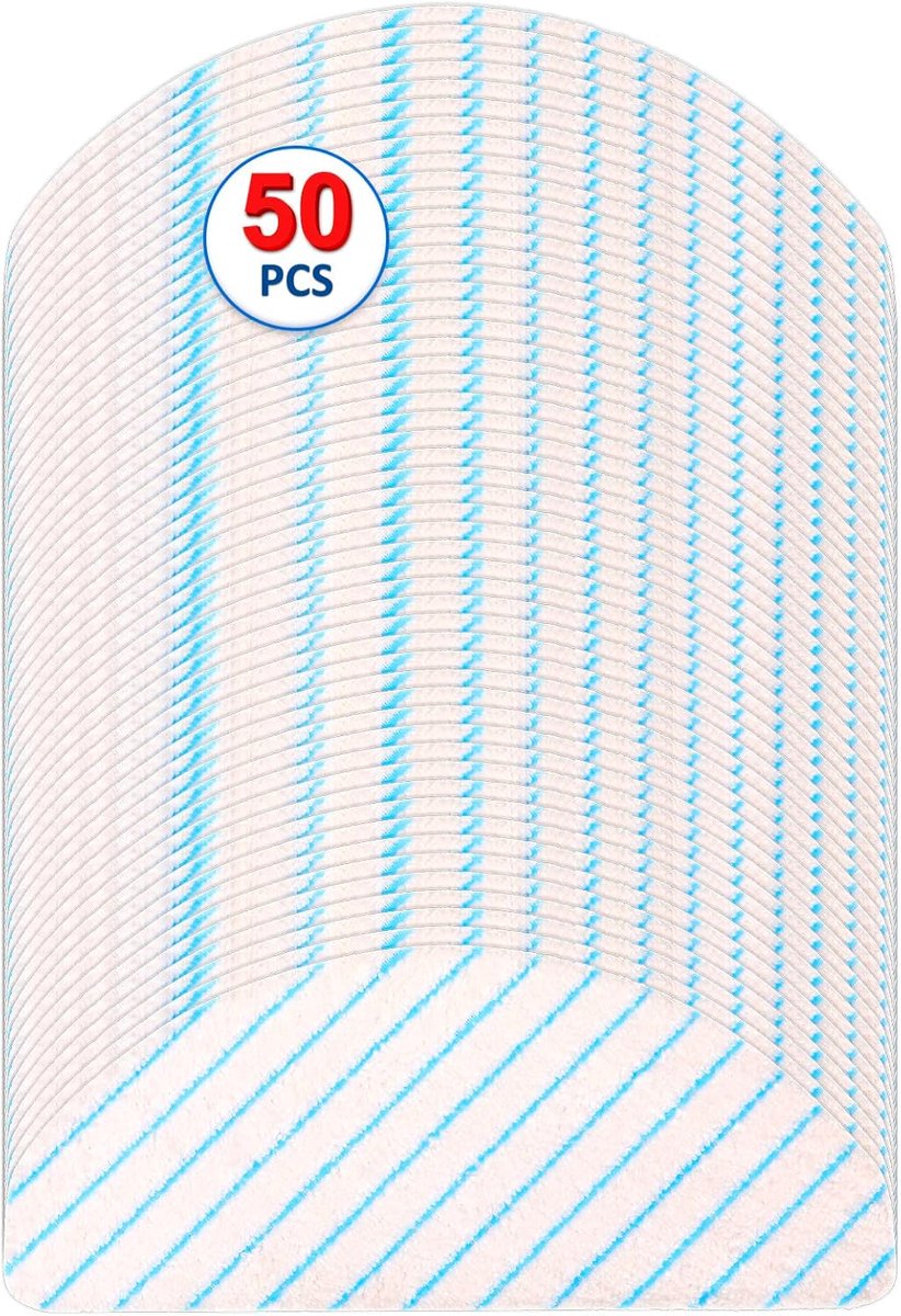 (50 Stuks) N10 Microvezel-dweilpads voor Eenmalig Geschikt voor ECOVACS DEEBOT OZMO N10/ N10 Plus/ T8/ T8+/ T8 AIVI/ T9/ T9 MAX Stofzuiger, Dweildoek, Reinigingsdoekjes