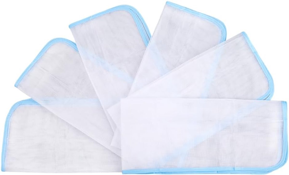 CRASPIRE Pack of 6 Ironing Cloth Blue Deep Sky Stretch Burning Mesh Clothes Heat Resistant Protection Pressing Iron Pad Insulation Mesh Fabric