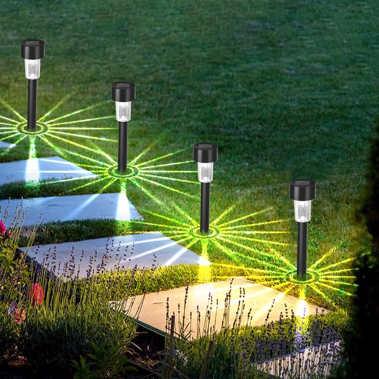 Aigostar Solar Tuinfakkels - 12 stuks - 29,5cm - Tuinverlichting op zonne-energie - IP44 - Tuinlantaarns - Padverlichting - 6500K