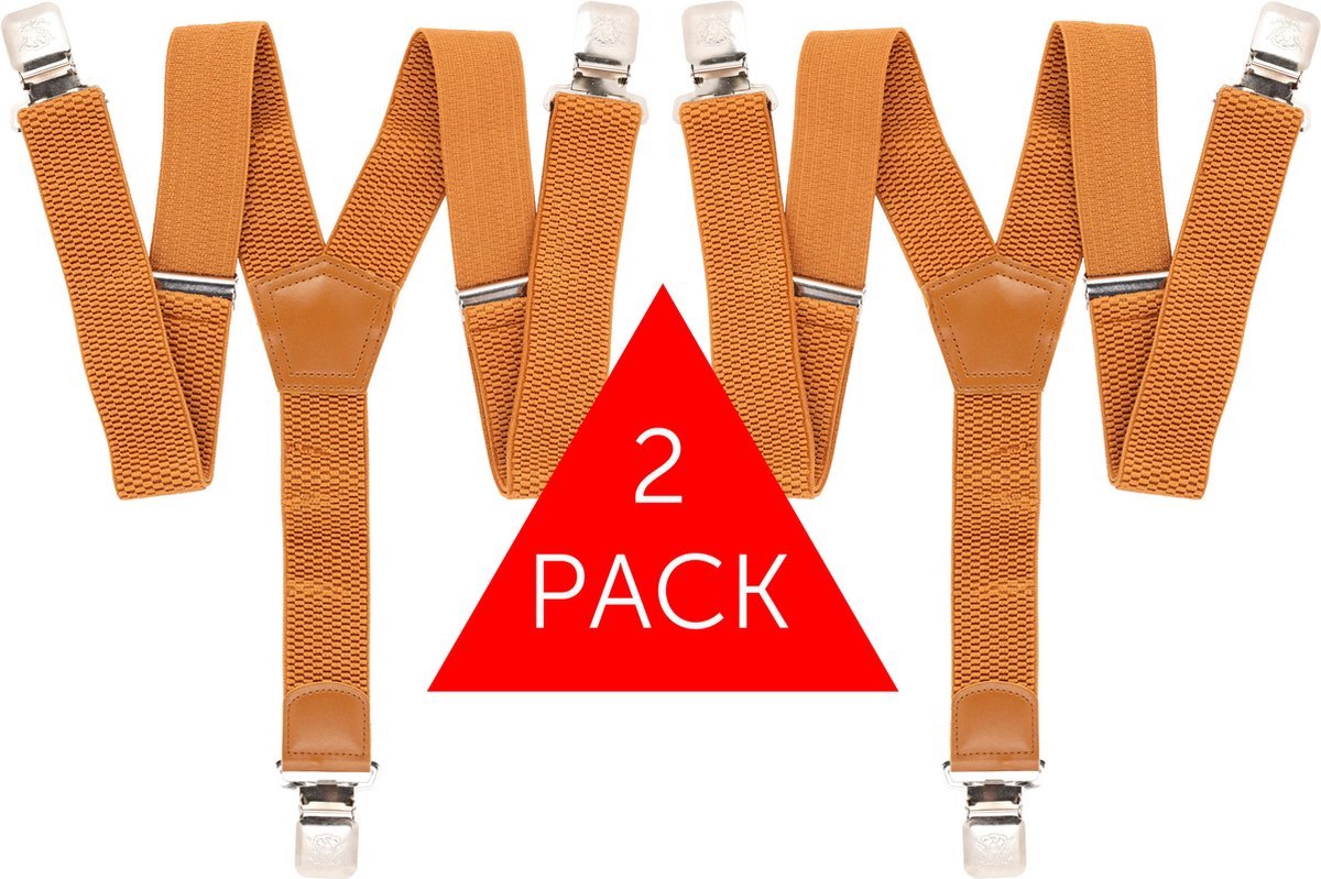 2 x Bretels Camel - 3 Clips Met Extra Stevige, Sterke en Brede Klem