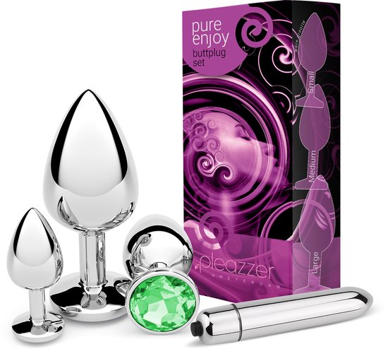 Foto: Buttplugs voor mannen en vrouwen buttplug set gratis bullet vibrator butt plug groen