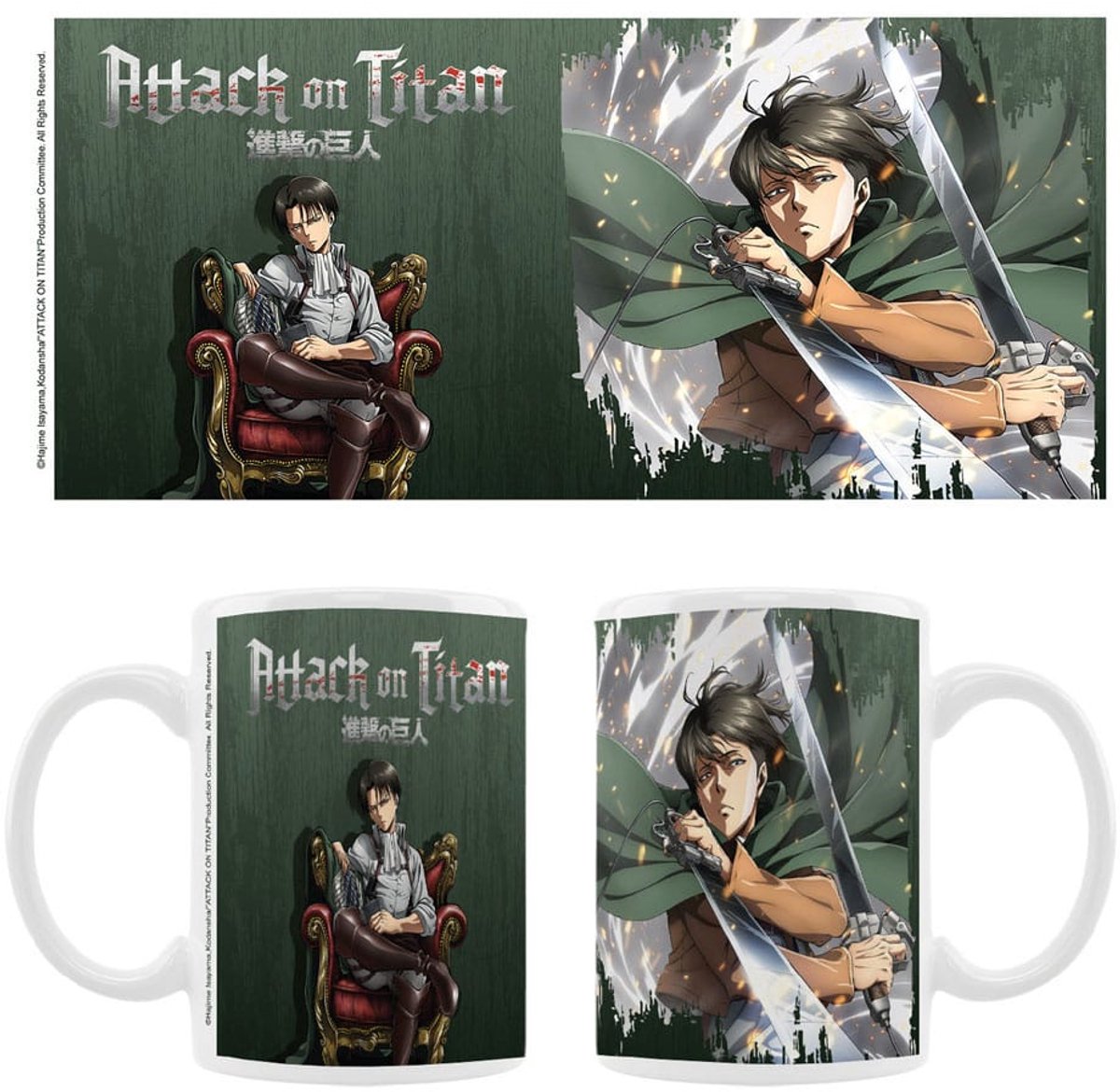 Sakami Merchandise Attack on Titan Ceramic Mok / Beker Levi Cups & Mok / Bekers
