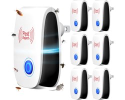 6 stuks Ultrasoon ongedierteverjager - Muizenverjager - Veilig, stil, energiezuinig - Elektronische plug-in voor knaagdieren, muggen, kakkerlakken, spinnen, mieren, enz. - Geschikt voor thuis, kantoor en magazijn