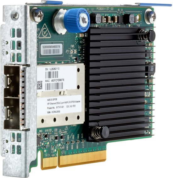 Tarjeta De Red HPE Ethernet 10/25GB 2-Port PCIE 3.0 SFP28 X2 867334-B21