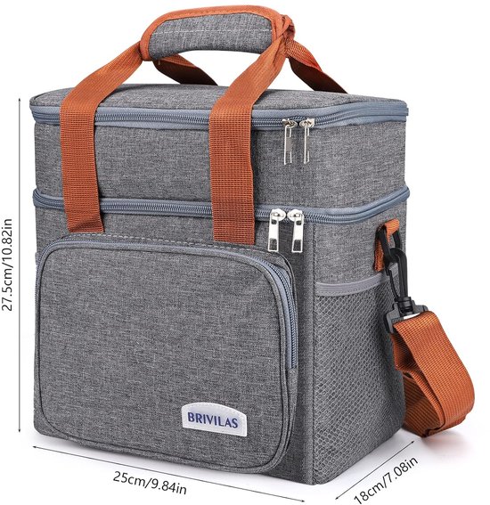 Lunchtas 6 Liter - Geïsoleerde Koeltas - 2 Stuks