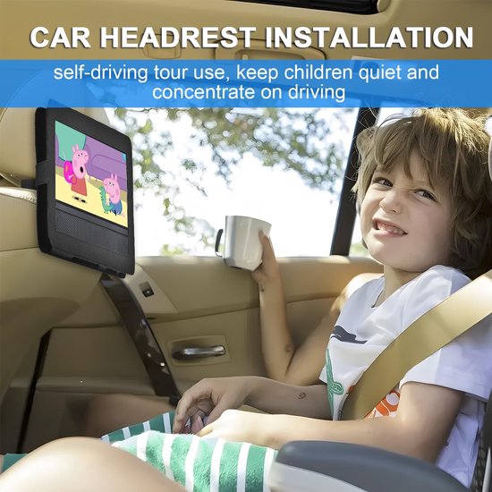 RFWR® Mini draagbare dvd-speler 9,5 inch voor auto en kinderen met draaibaar HD-scherm van RFWR® — afbeelding 2