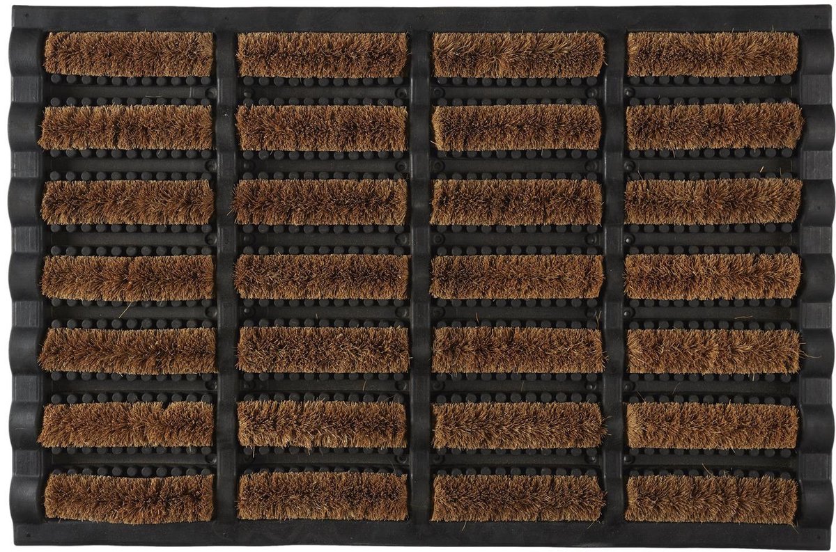 Home deco factory Deurmat Sevilla - rechthoek - 40 x 60 cm - borstelmat - kokosvezel en rubber