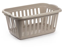 Plasticforte Wasmand - beige - kunststof - 40 liter - 60 x 40 x 26 cm - manden voor wasgoed - huishouden- opbergmand
