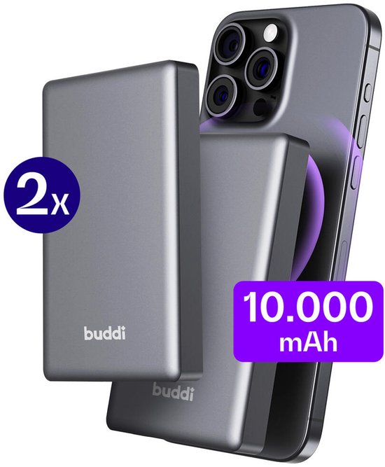 Buddi Connect Duo Pack 10.000mAh Magnetische Draadloze - Buddi - €54,95