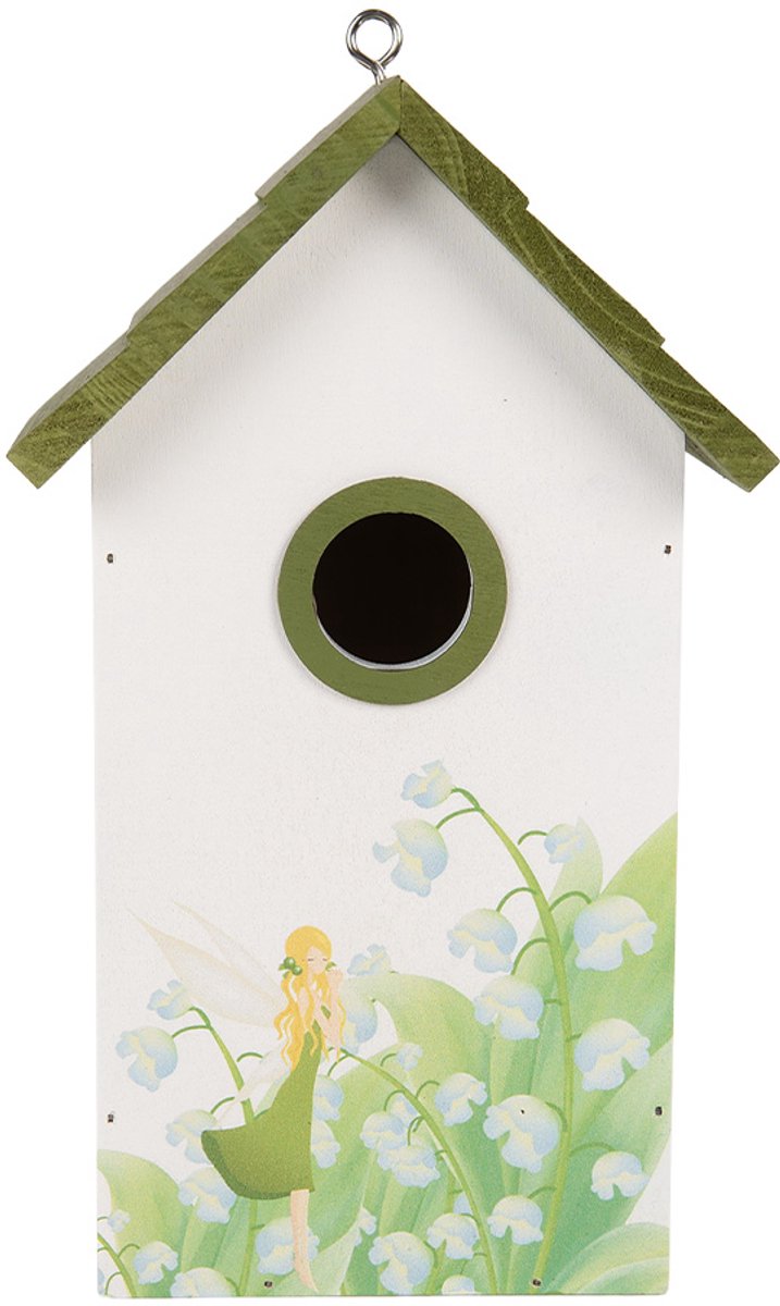 Clayre & Eef Vogelhuis 15x10x22 cm Wit Hout