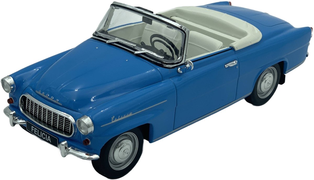 Skoda Felicia cabrio 1959 model 124228 WhiteBox 1:24 blauw