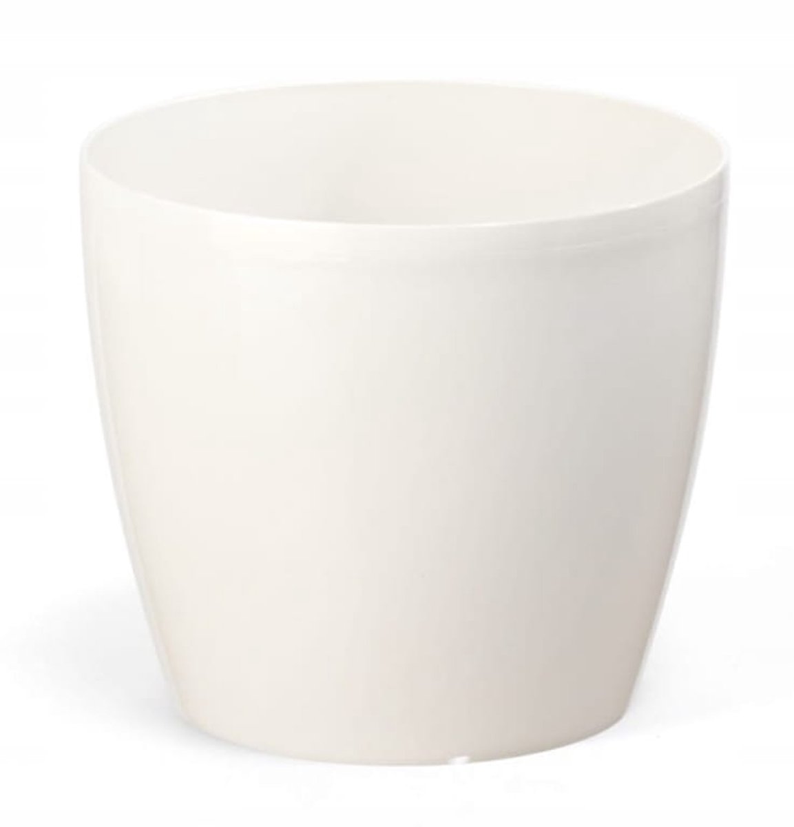 Lamela Magnolia Serie - Klassieke Plastic Bloempot - 12x10,4 cm - Witte Kleur - Weerbestendig