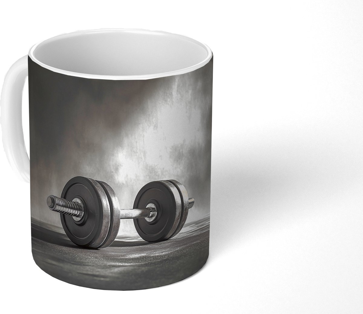 Mok - Koffiemok - Halter - Gewichten - Zwart - Mokken - 350 ML - Beker - Koffiemokken - Theemok