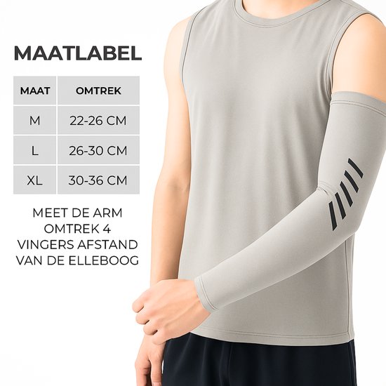 U Fit One UPF 50+ UV Bescherming Arm Sleeves - Verkoelend - Fiets Armstukken UV Bescherming - Licht Grijs - Unisex - 2 Stuks - Maat XL — afbeelding 4
