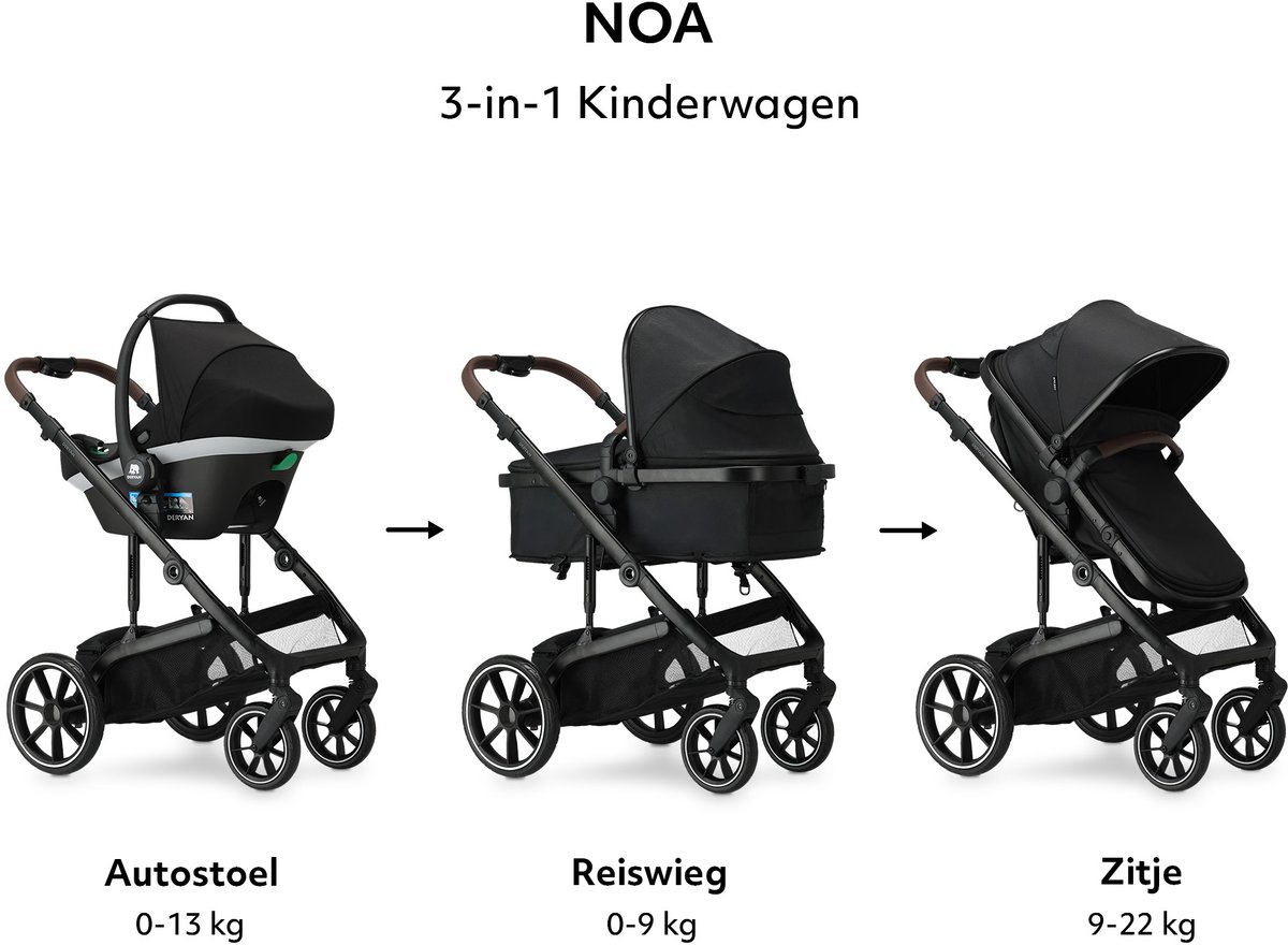 Deryan Noa 3-in-1 kinderwagen met autostoel thumbnail 2