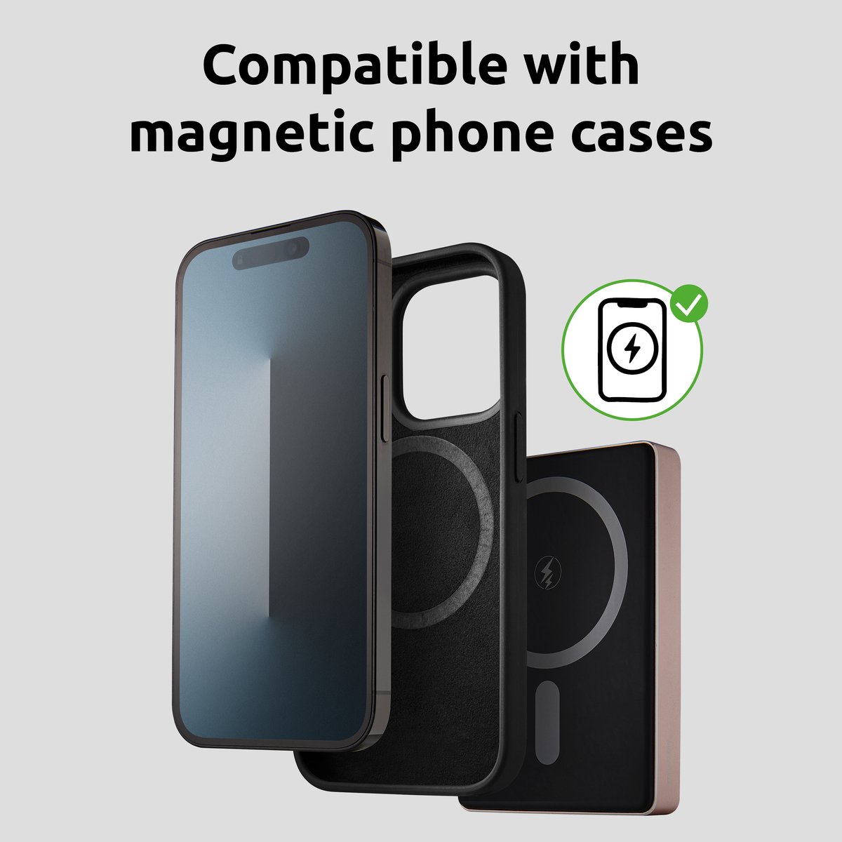 Intenso MW10000 Powerbank 10.000 mAh Draadloos & USB-C Roze - afbeelding 2