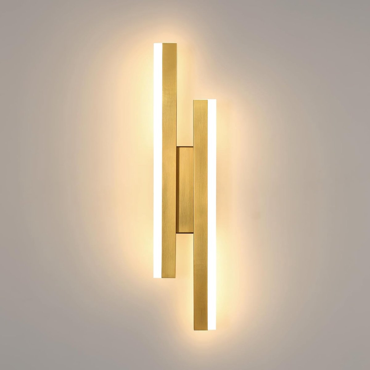 Moderne LED-wandlamp, 16W goud, 3 kleurtemperaturen, elegante LED-wandlamp voor binnen, 3000K/4500K/6500K LED-wandlamp voor slaapkamer, woonkamer, eetkamer, gang en trap