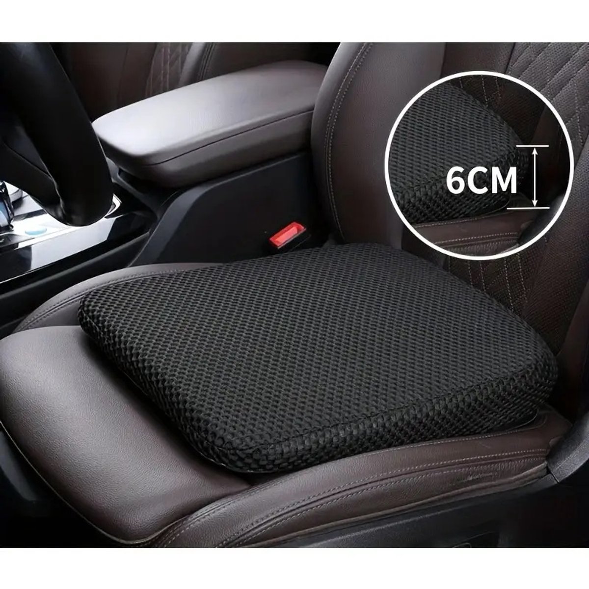 Relouka - Auto Zitkussen - Autostoel kussen - Ergonomisch Zitkussen - Traagschuim zitkussen - Zwart