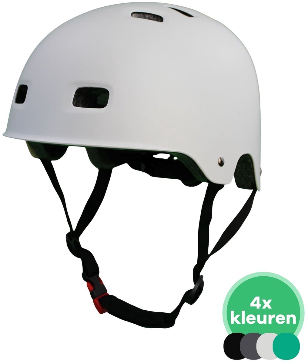 GOOFF® Skate Snorscooterhelm speed pedelec helm - matwit - lichtgewicht snorfiets helm - NTA gecertificeerd speed pedelec helm extra ruim tot 62 cm - geschikt voor blauw kenteken snorscooter en snorfiets - maat L - voor vrouwen en mannen