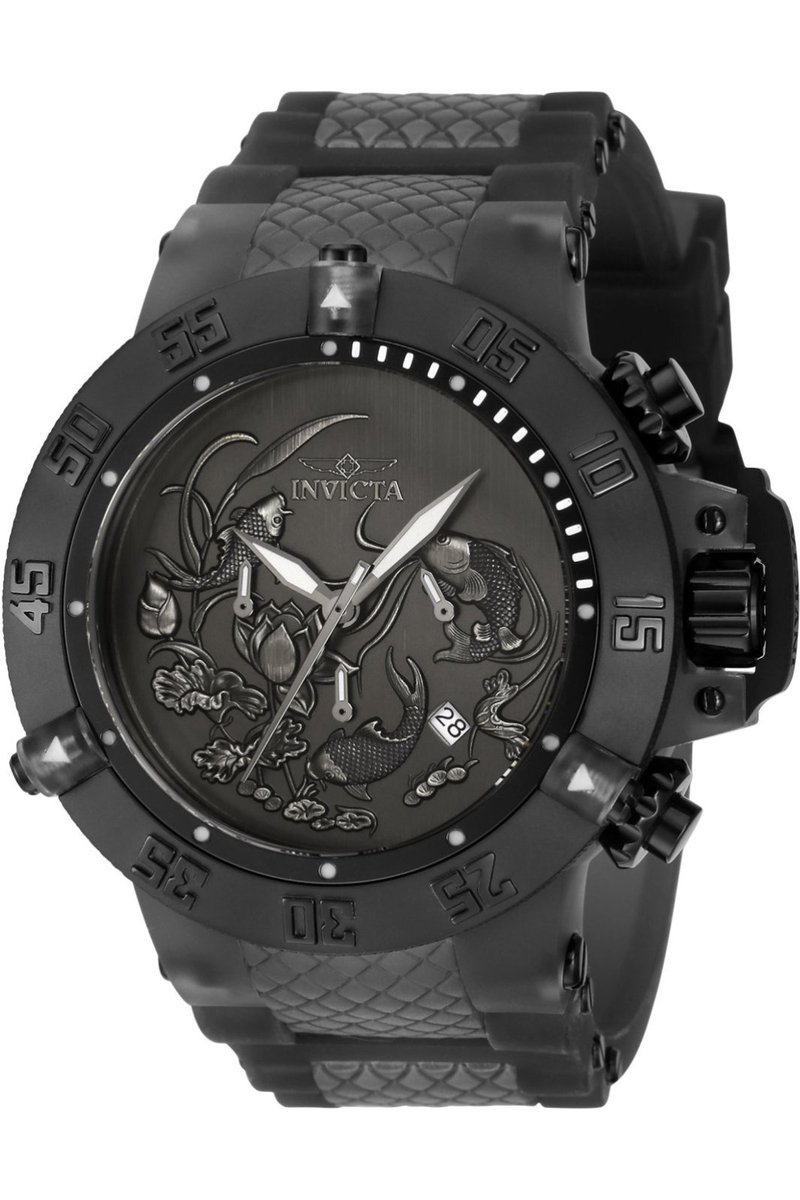 Invicta Subaqua 37040 Heren Horloge - Waterdicht - Analoog - Quartz Uurwerk - Roestvrij Staal met zwarte Wijzerplaat - 50mm