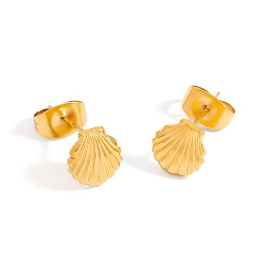 Clips d'oreilles Bijoutheek Summer Vibe Coquille d'huître Or