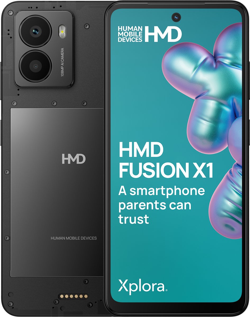HMD FUSION X1 DS TA-1672 6/128 FLASHY 16,7 cm (6.56") Dual SIM 5G USB Type-C 5000 mAh Zwart