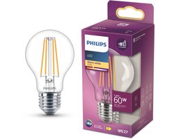 Philips LED Lamp Transparant - 60 W - E27 - warmwit licht