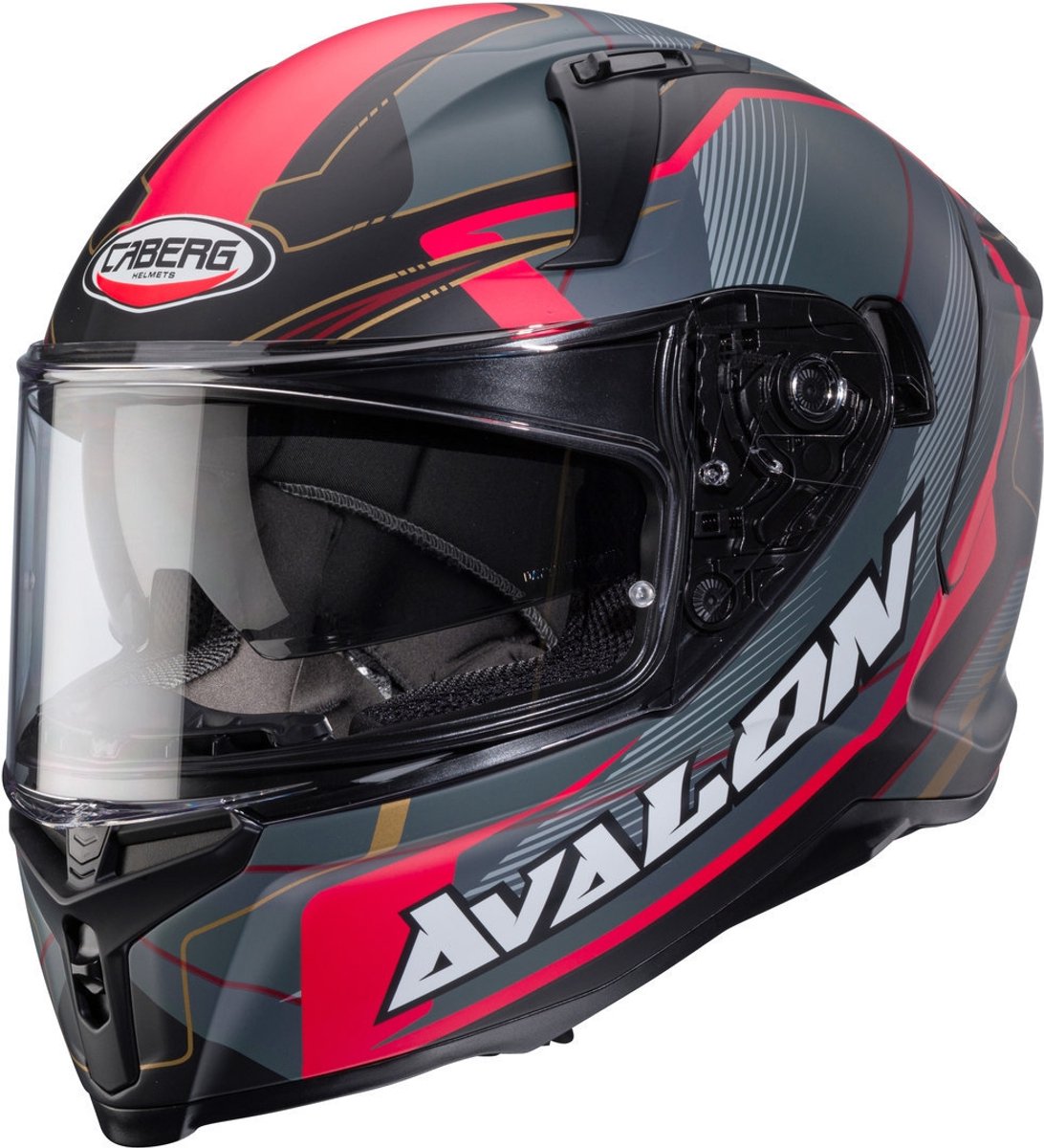 Caberg Avalon X Optic Mat Zwart Grijs Rood Integraalhelm - Maat S - Helm